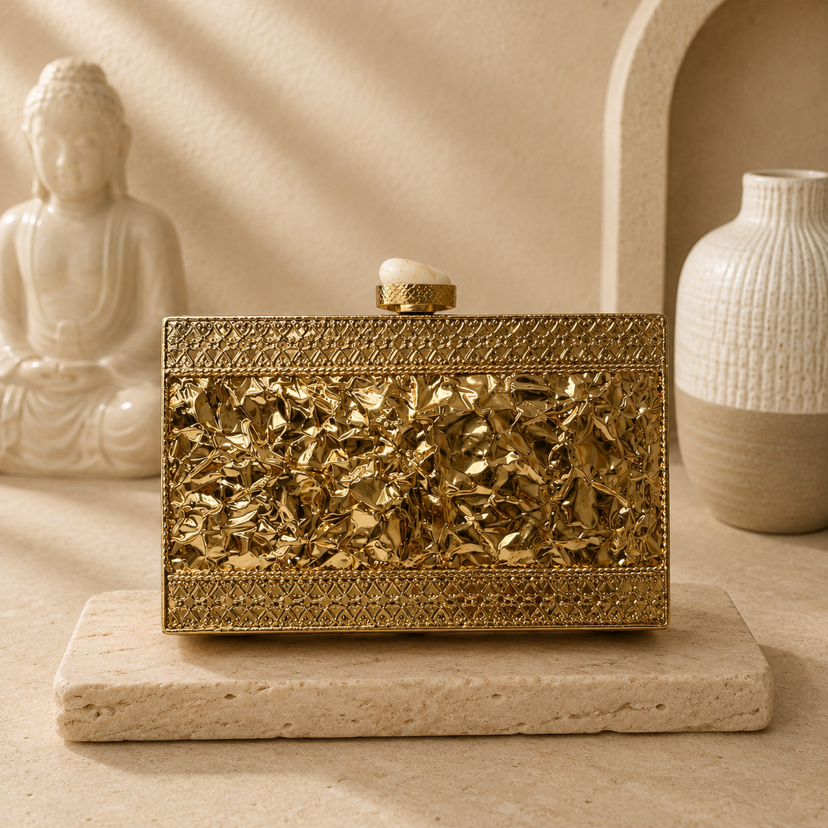 Crystal Mosaic Mother-of-Pearl Clutch