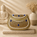 Sapphire Pearl Kundan Clutch