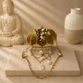 Mini Gold Oval Crystal Charm Clutch