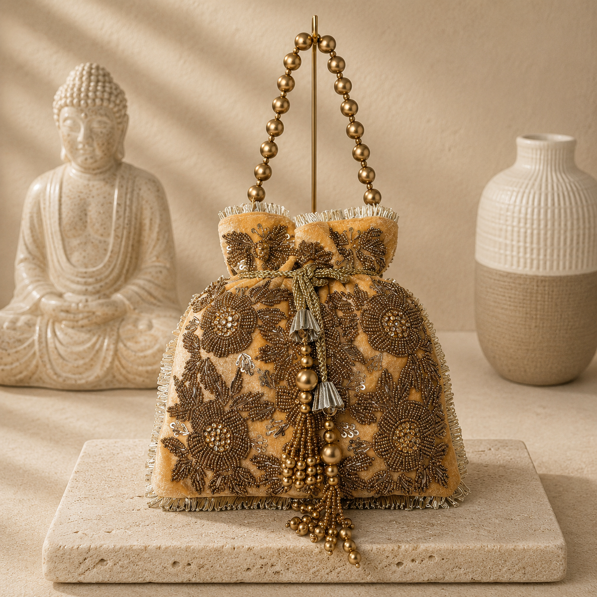 Velvet Sequin Potli Bag