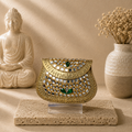 Emerald Floral Mini Kundan Clutch