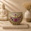 Ruby Bloom Mini Kundan Clutch