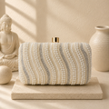 Pearl Wave Box Clutch