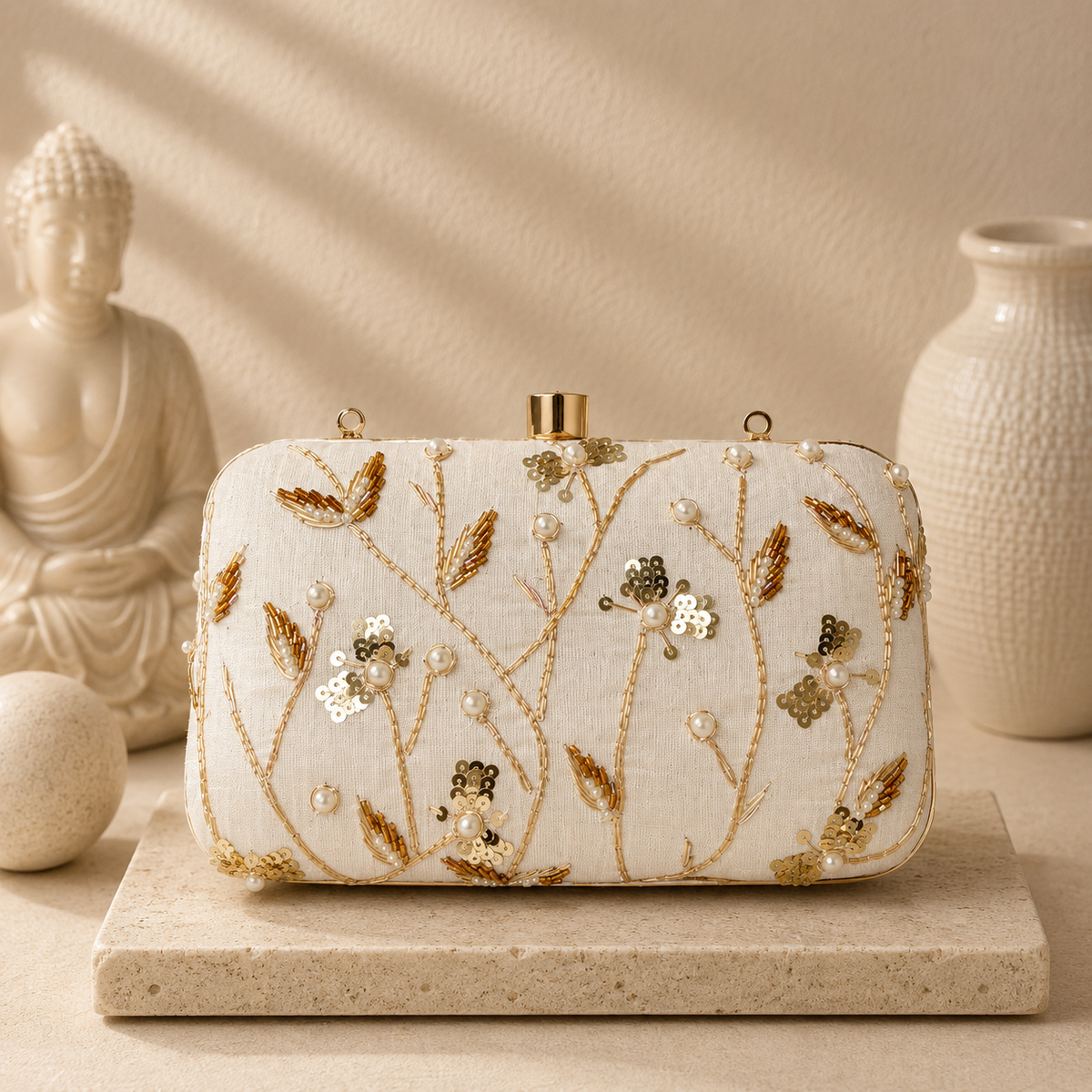 Golden Vine Box Clutch