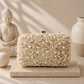 Pearl Mosaic Box Clutch