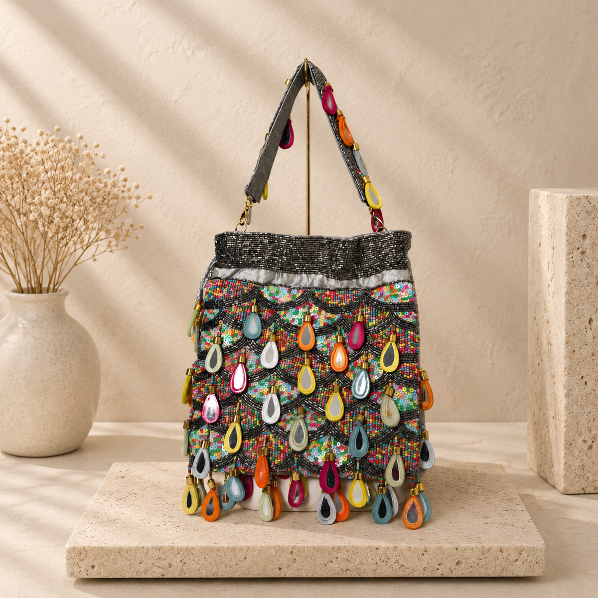Multicolor Teardrop Potli Bag