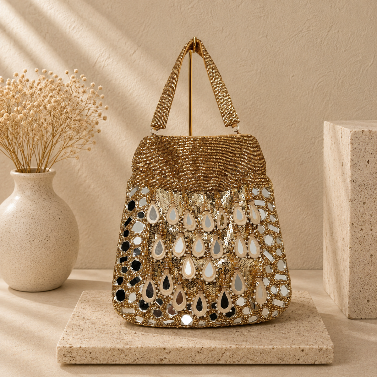 Mirror Teardrop Potli Bag