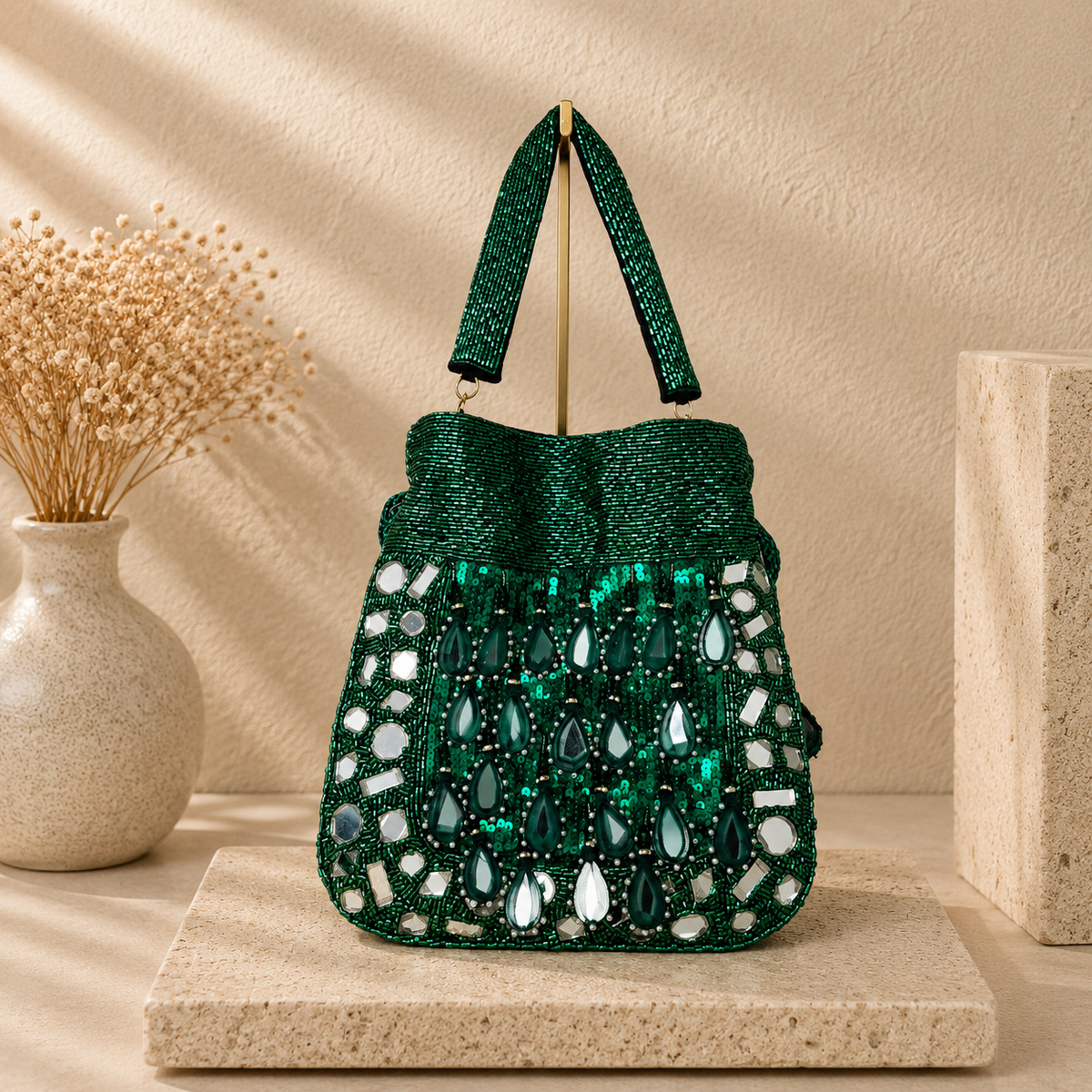 Mirror Teardrop Potli Bag