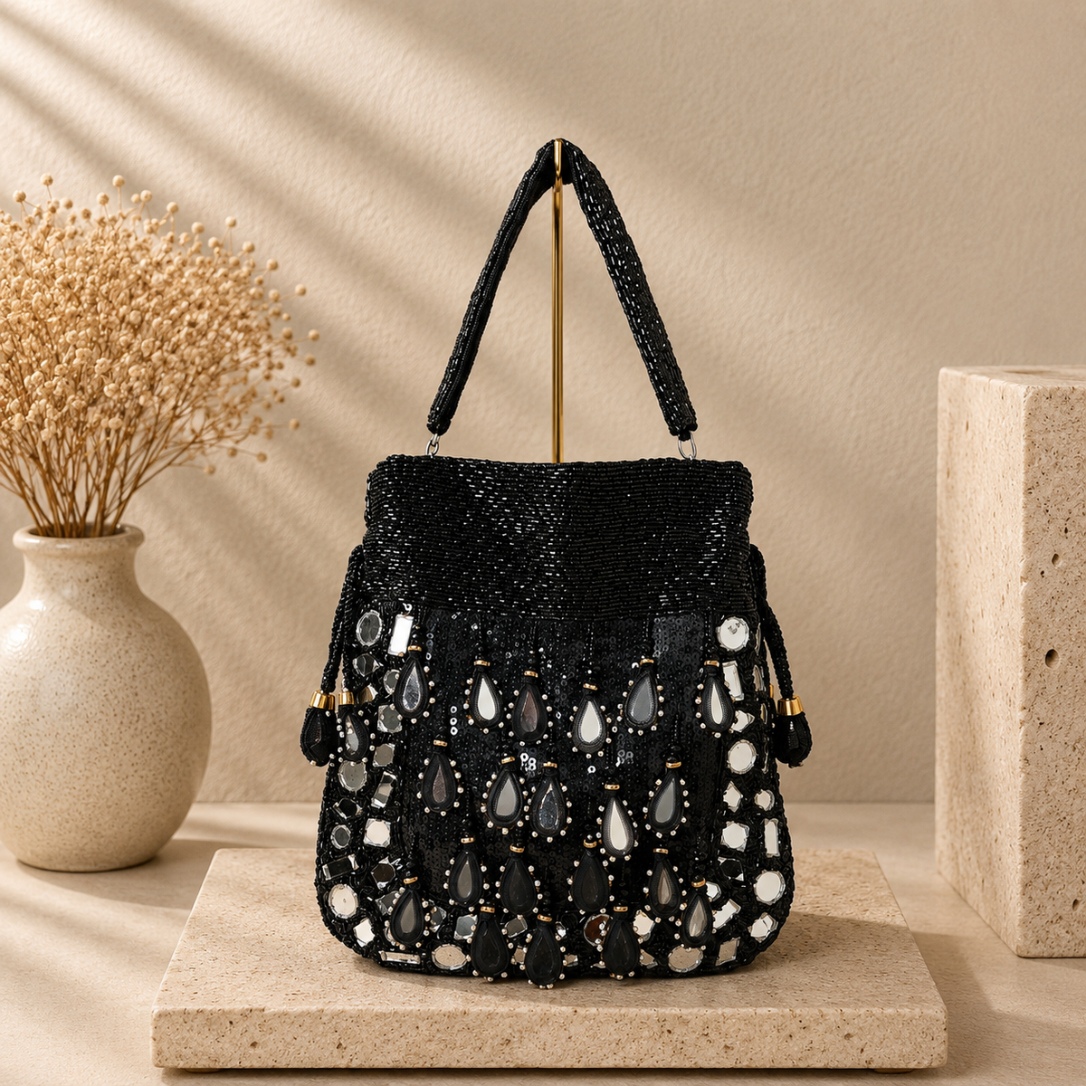 Mirror Teardrop Potli Bag