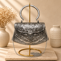 Ornate Floral Brass Handbag