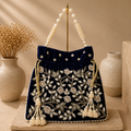 Velvet Floral Potli Bag