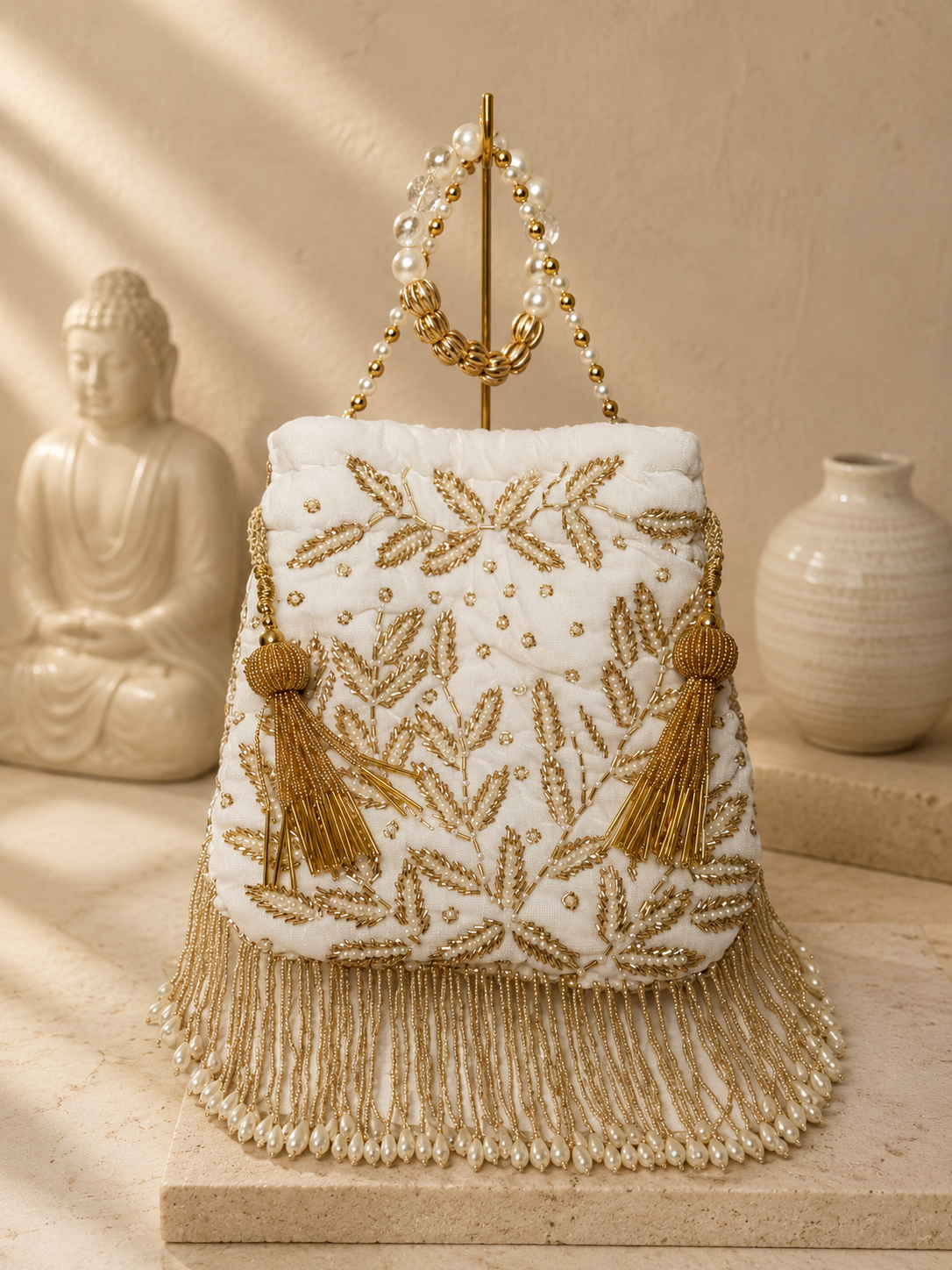 Embellished Fringe Potli Bag