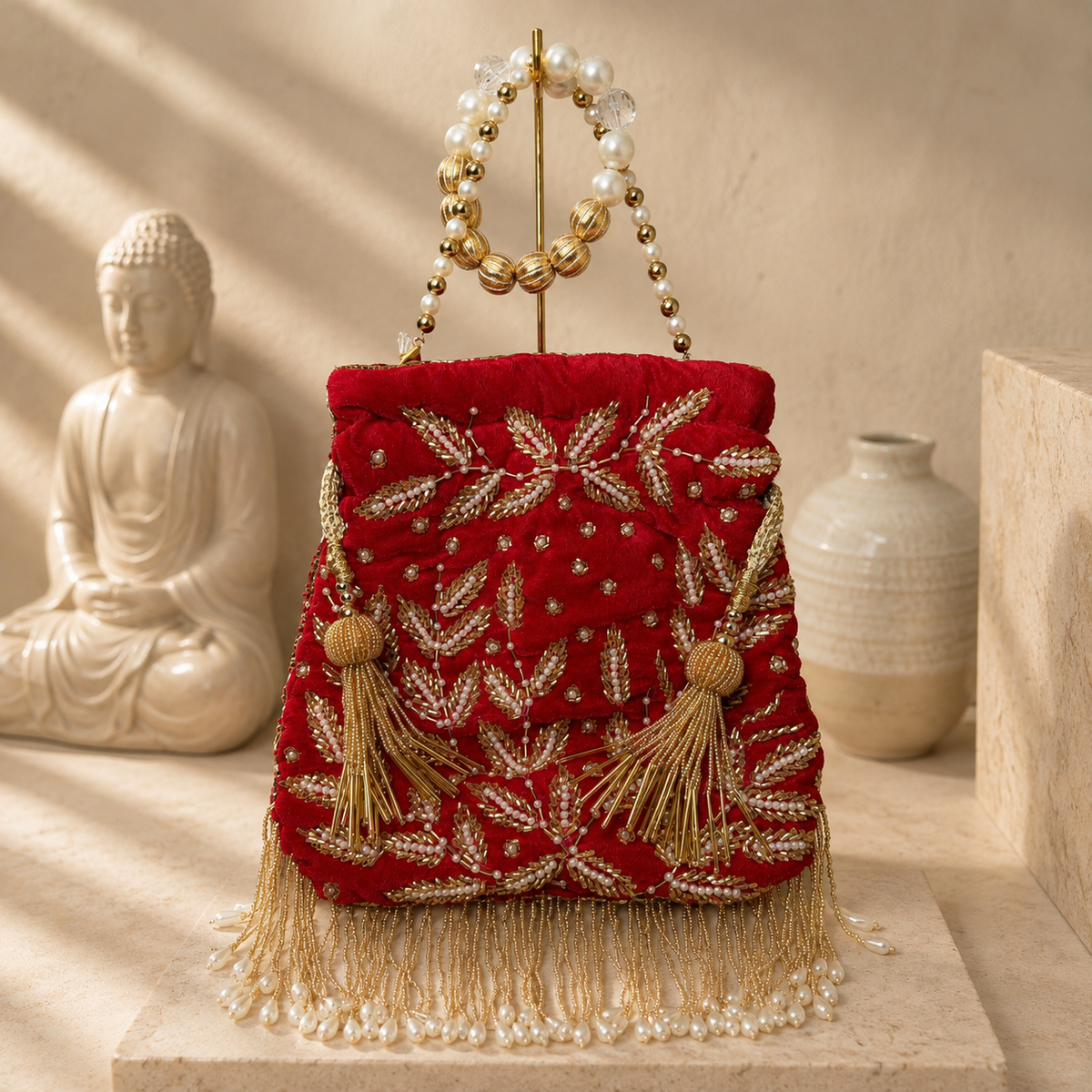 Embellished Fringe Potli Bag