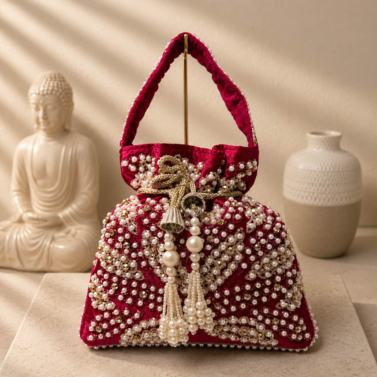 Pearl Crystal Potli Bag