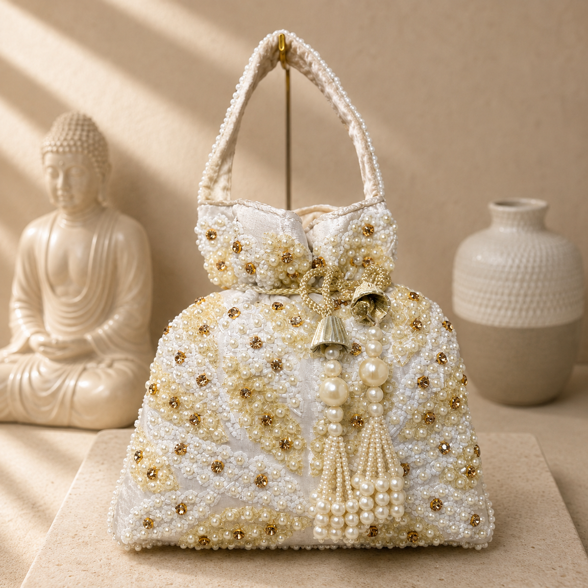 Pearl Crystal Potli Bag