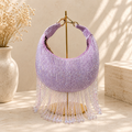Hanging Beads Moon Bag Pink | color:pink