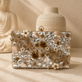 Crystal Rose Mother-of-Pearl Clutch
