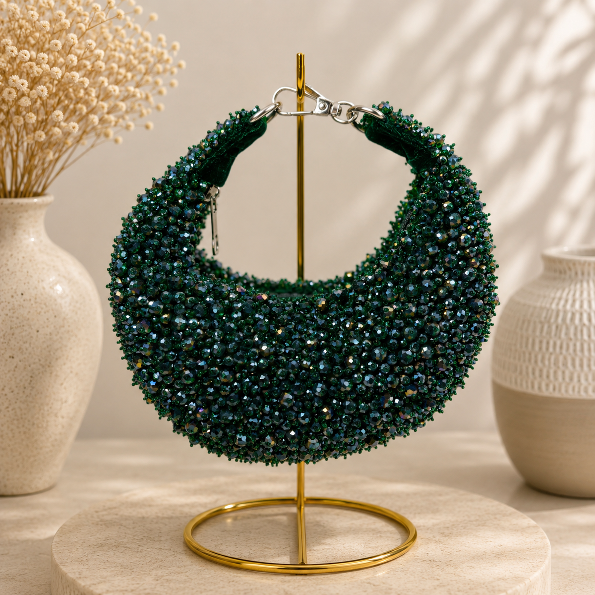 Moon Bag Bottle Green | color:bottle-green